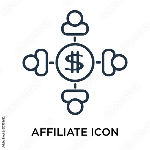 Affiliate icon vector isolated on white background, Affiliate sign , thin symbol or stroke element design in outline style