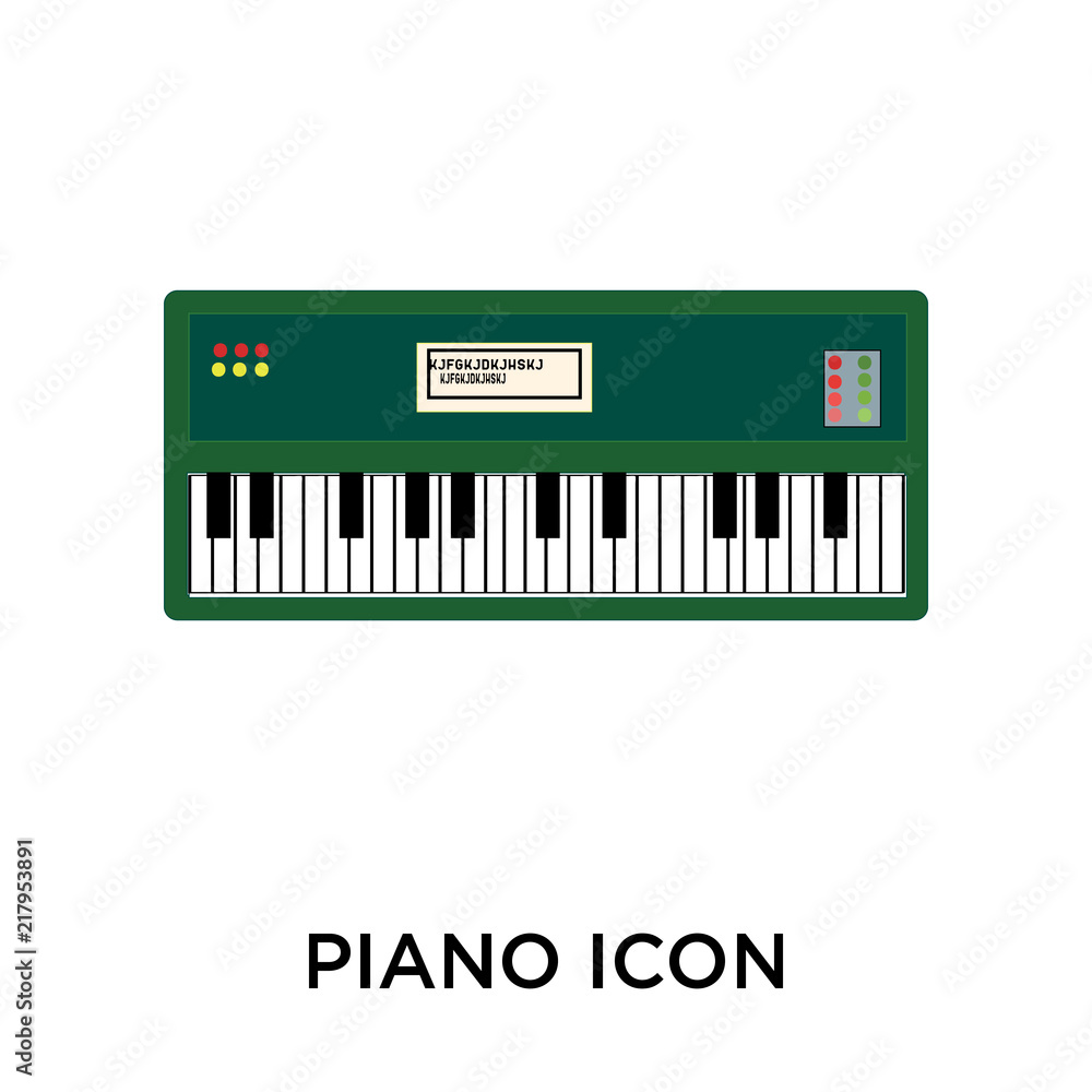 Fototapeta premium Piano icon vector isolated on white background, Piano sign