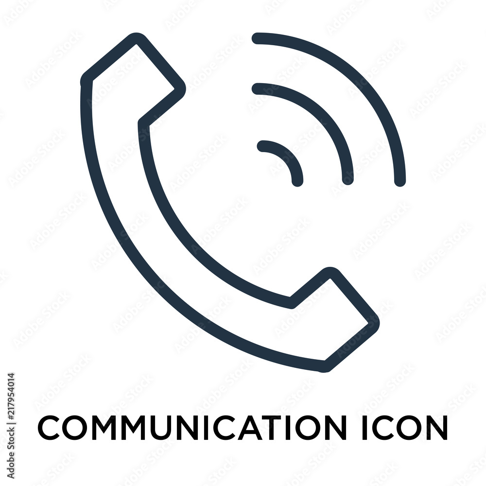 Communication icon vector isolated on white background, Communication sign , thin symbol or stroke element design in outline style