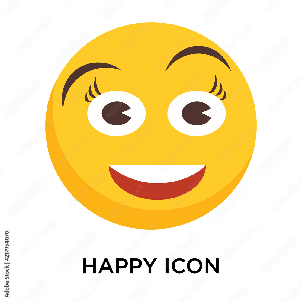 Happy icon vector isolated on white background, Happy sign