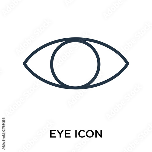 Eye icon vector isolated on white background, Eye sign , thin symbol or stroke element design in outline style
