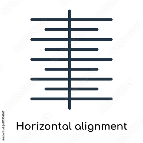 Horizontal alignment icon vector isolated on white background, Horizontal alignment sign , line symbols or linear logo design in outline style