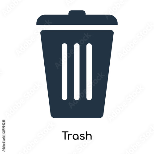 Trash icon vector isolated on white background, Trash sign