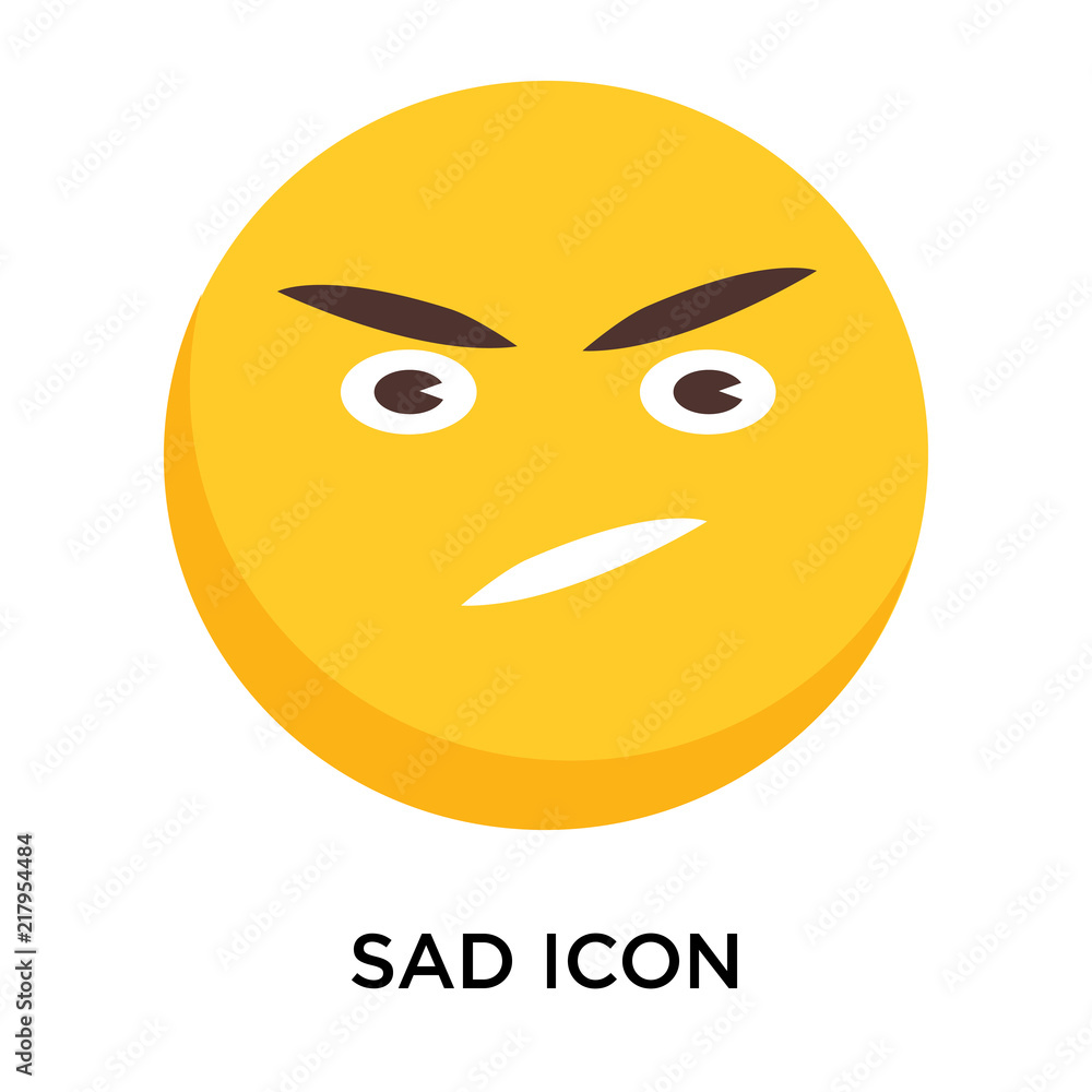 Fototapeta premium Sad icon vector isolated on white background, Sad sign