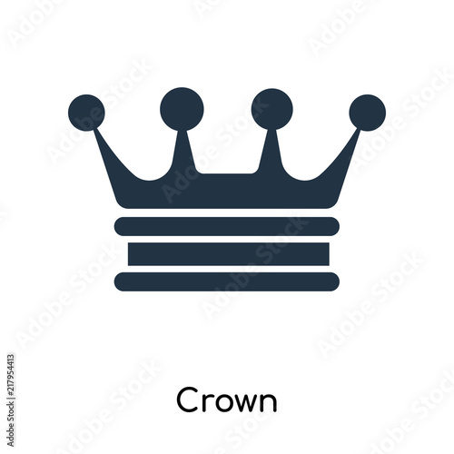 Crown icon vector isolated on white background, Crown sign , filled dark symbol