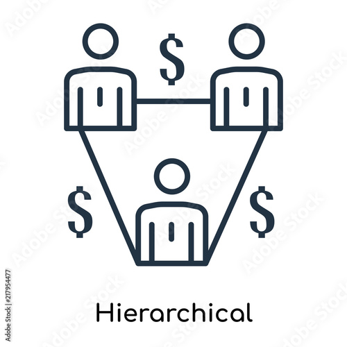 Hierarchical structure icon vector isolated on white background, Hierarchical structure sign , thin symbols or lined elements in outline style