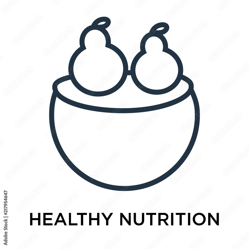 Fototapeta premium Healthy Nutrition icon vector isolated on white background, Healthy Nutrition sign , thin elements or linear logo design in outline style
