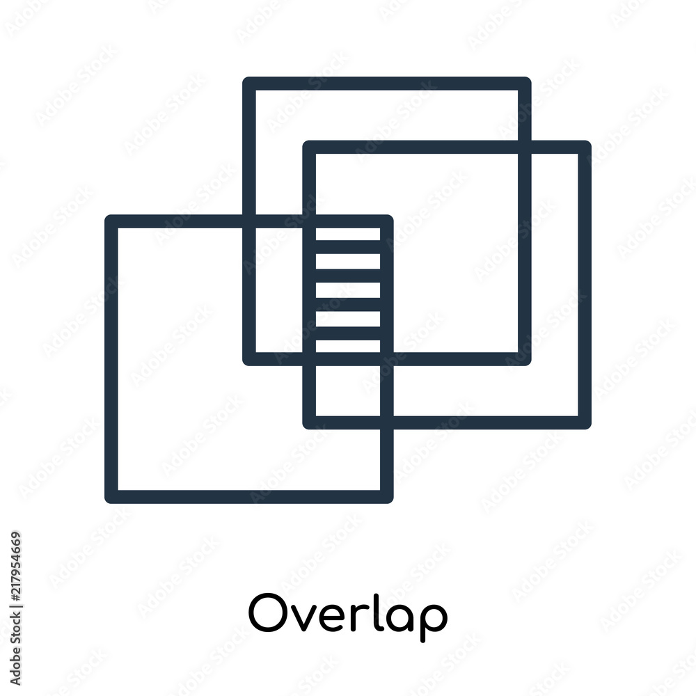 Overlap icon vector isolated on white background, Overlap sign , line ...