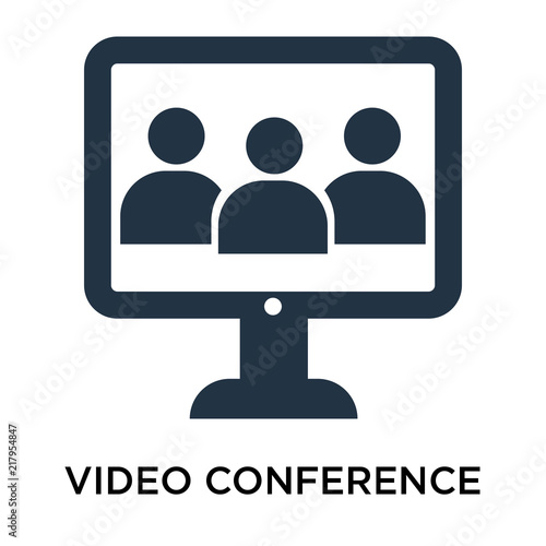 video conference icon isolated on white background. Simple and editable video conference icons. Modern icon vector illustration.