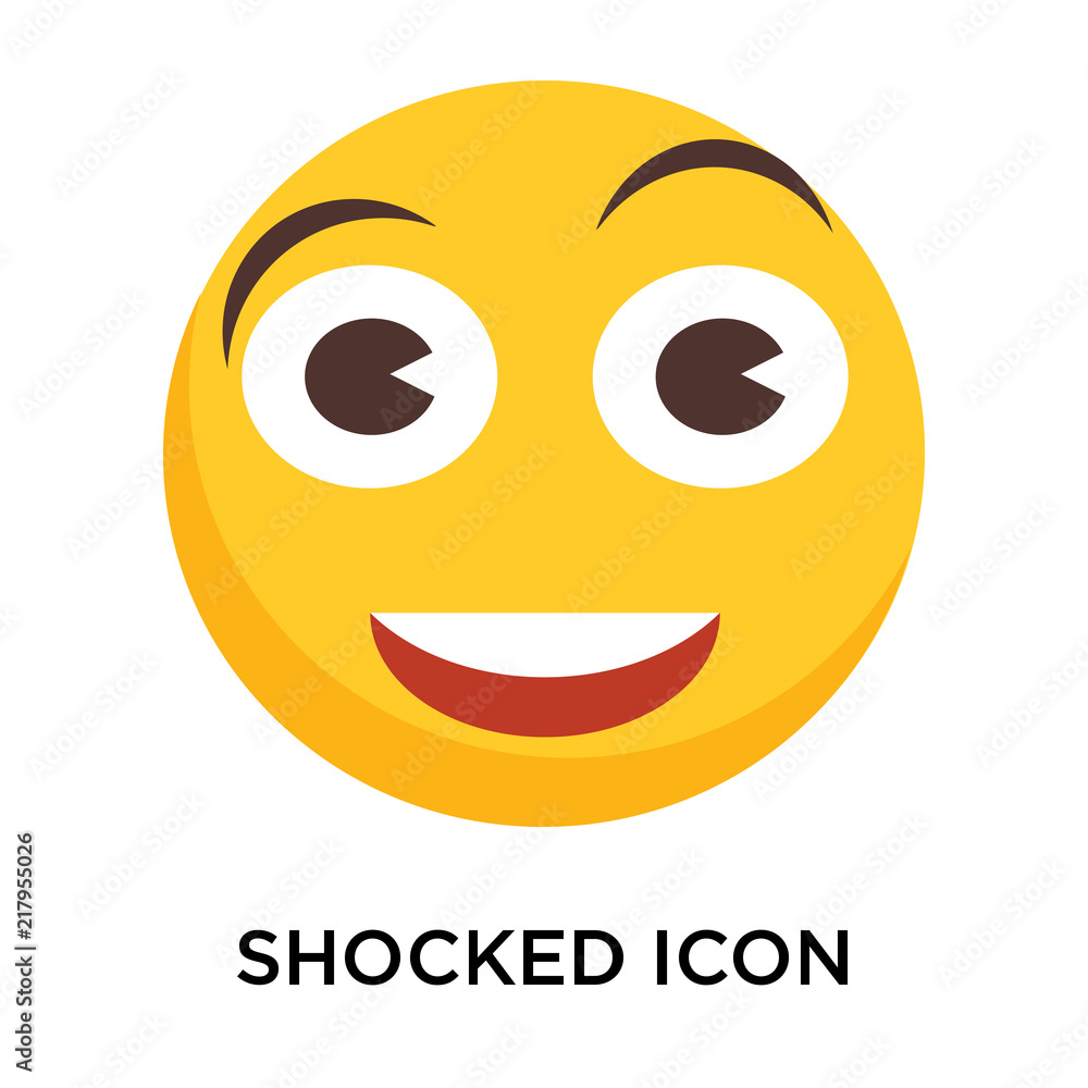 Fototapeta premium Shocked icon vector isolated on white background, Shocked sign