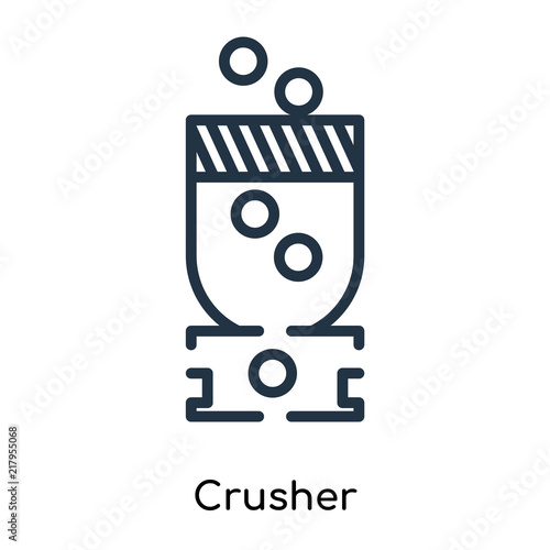 Crusher icon vector isolated on white background, Crusher sign , thin symbols or lined elements in outline style