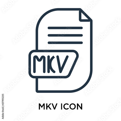 mkv icons isolated on white background. Modern and editable mkv icon. Simple icon vector illustration. photo