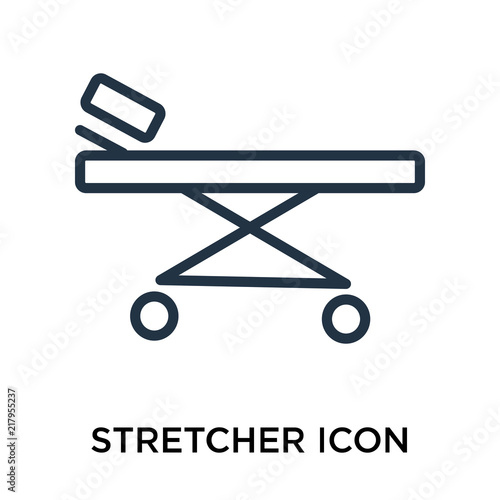 Stretcher icon vector isolated on white background, Stretcher sign , thin elements or linear logo design in outline style