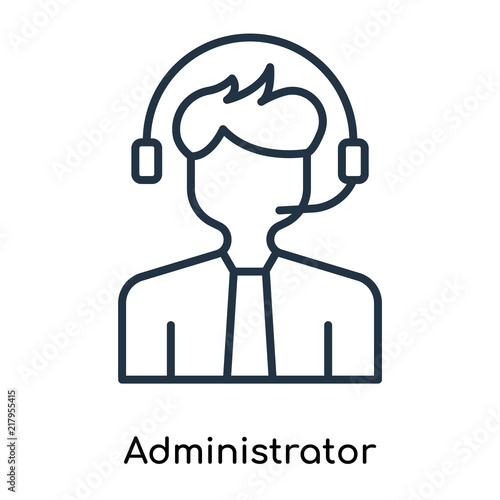Administrator icon vector isolated on white background, Administrator sign , thin symbols or lined elements in outline style