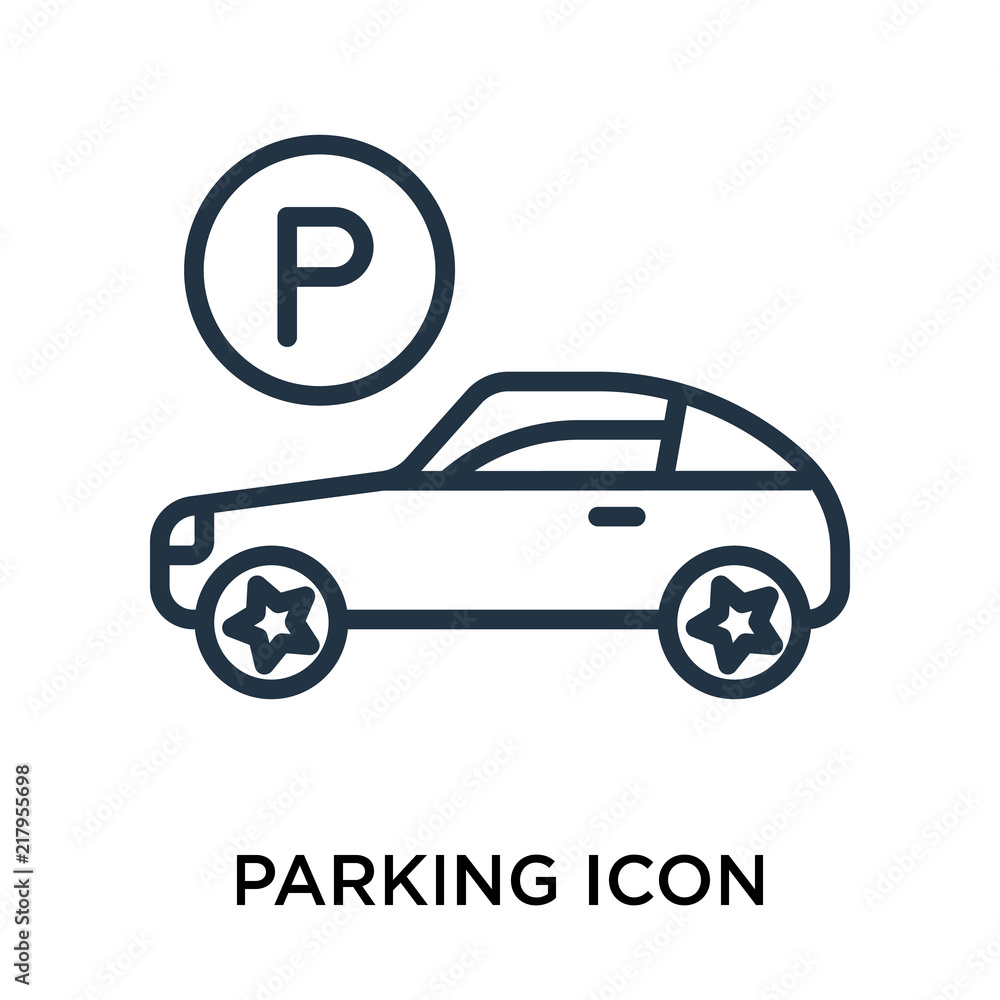 parking icon isolated on white background. Simple and editable parking icons. Modern icon vector illustration. parking icon isolated on white background. Simple and editable parking icons. Modern icon vector illustration.