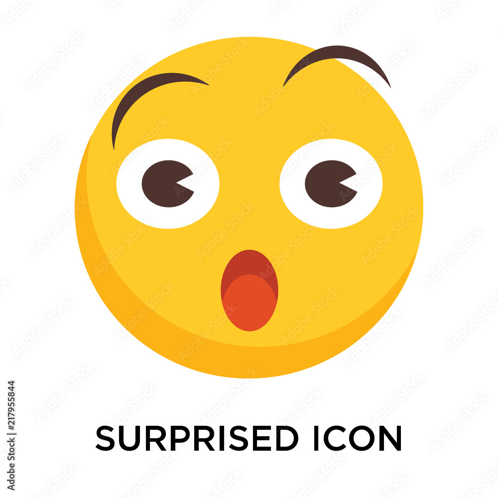 Surprised icon vector isolated on white background, Surprised sign Surprised icon vector isolated on white background, Surprised sign