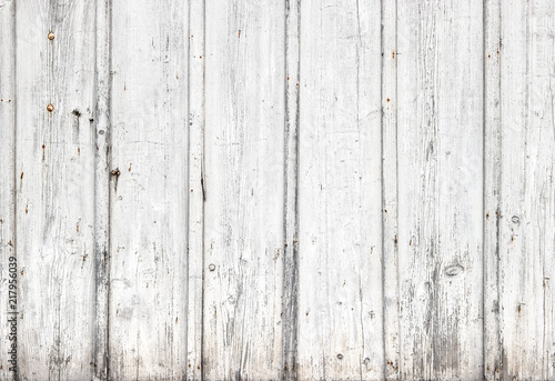 Wooden background Grungy white colored weathered wall