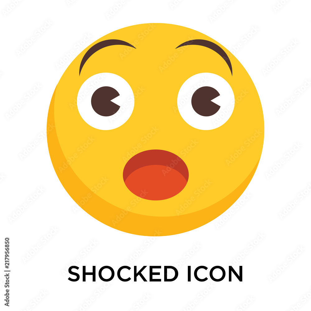 Fototapeta premium Shocked icon vector isolated on white background, Shocked sign