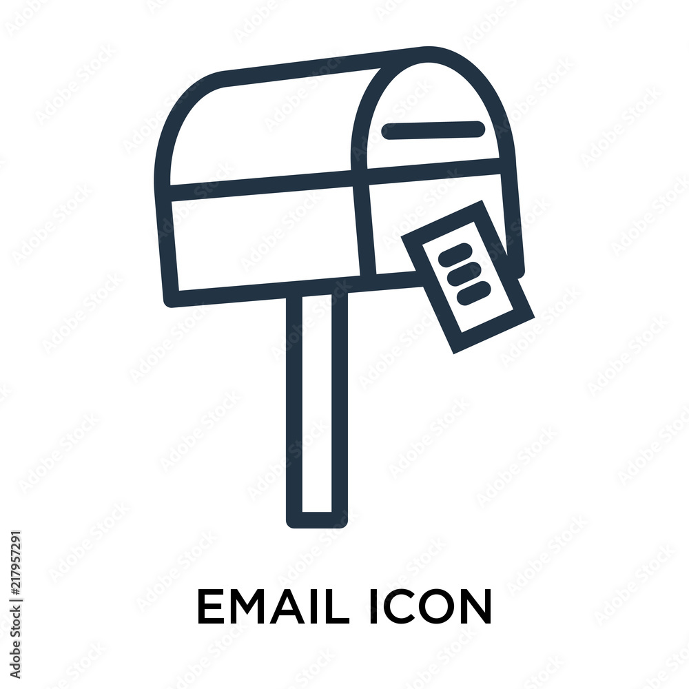 Email icon vector isolated on white background, Email sign , thin symbol or stroke element design in outline style