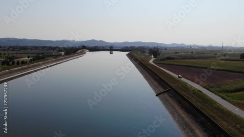 Wallpaper Mural Drone flying above the drava in Slovenia. Torontodigital.ca