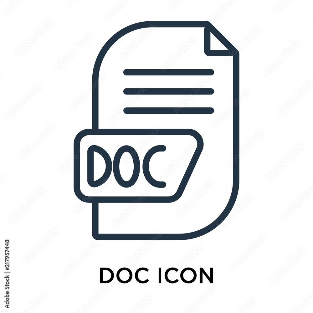 doc icons isolated on white background. Modern and editable doc icon ...
