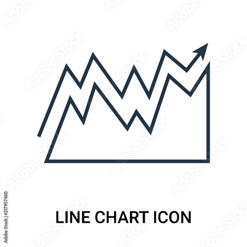 Line chart icon vector isolated on white background, Line chart sign , outline thin symbols or linear analytics