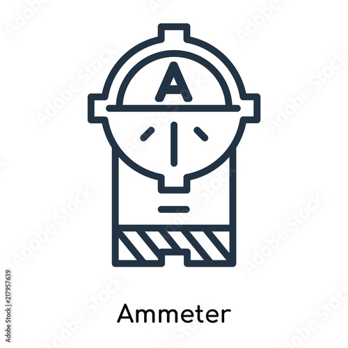 Ammeter icon vector isolated on white background, Ammeter sign , thin symbols or lined elements in outline style