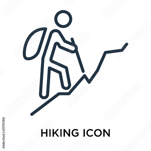 hiking icons isolated on white background. Modern and editable hiking icon. Simple icon vector illustration.