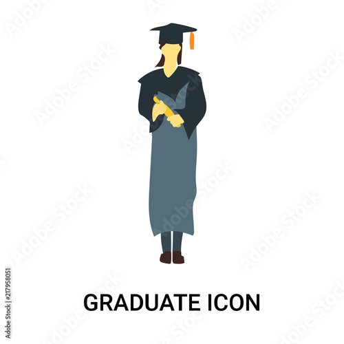 graduate icon isolated on white background. Simple and editable graduate icons. Modern icon vector illustration.
