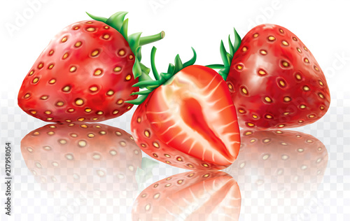 Strawberry on a transparent background