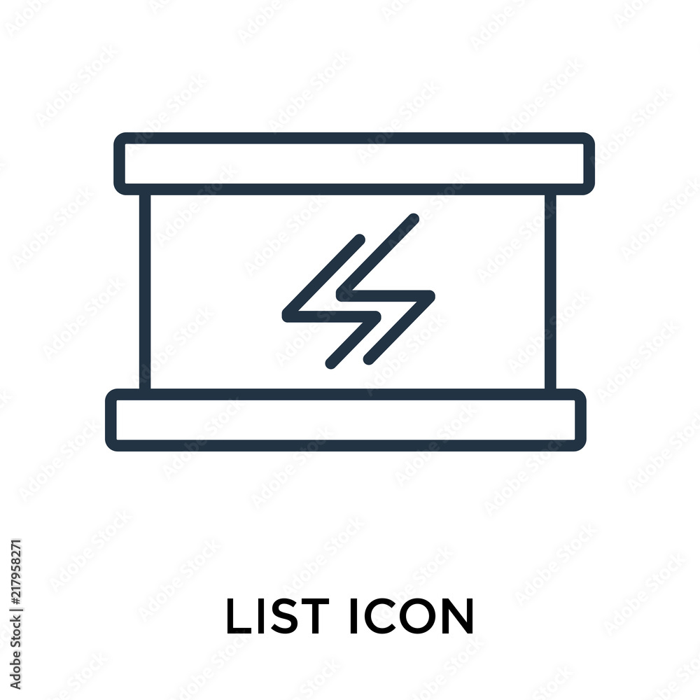 List icon vector isolated on white background, List sign , thin symbol or stroke element design in outline style List icon vector isolated on white background, List sign , thin symbol or stroke element design in outline style
