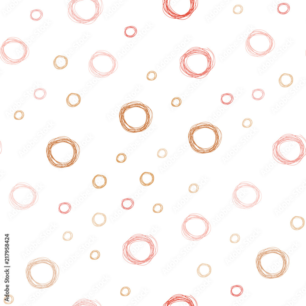 Light Red, Yellow vector seamless layout with circle shapes.