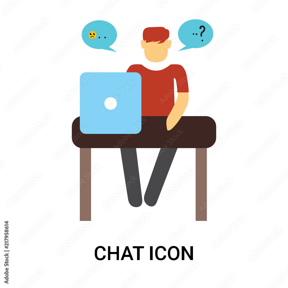 Fototapeta premium chat icon isolated on white background. Simple and editable chat icons. Modern icon vector illustration.
