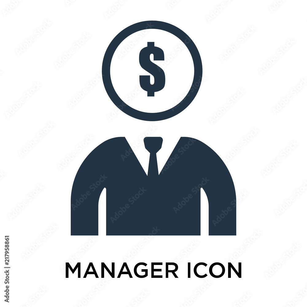 manager icon isolated on white background. Simple and editable manager icons. Modern icon vector illustration. manager icon isolated on white background. Simple and editable manager icons. Modern icon vector illustration.