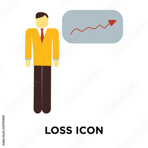 loss icon isolated on white background. Simple and editable loss icons. Modern icon vector illustration.