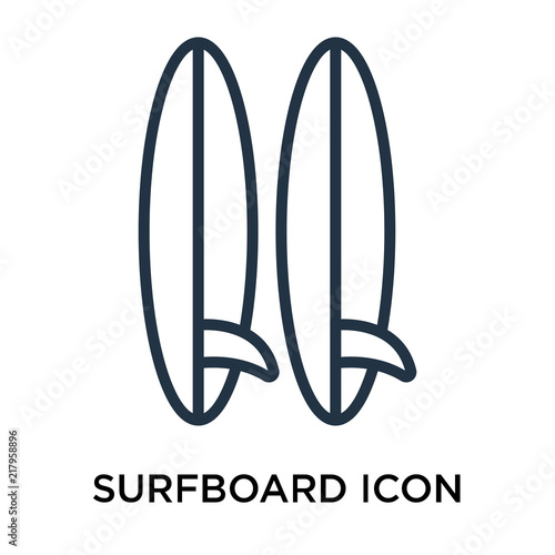 surfboard icons isolated on white background. Modern and editable surfboard icon. Simple icon vector illustration.