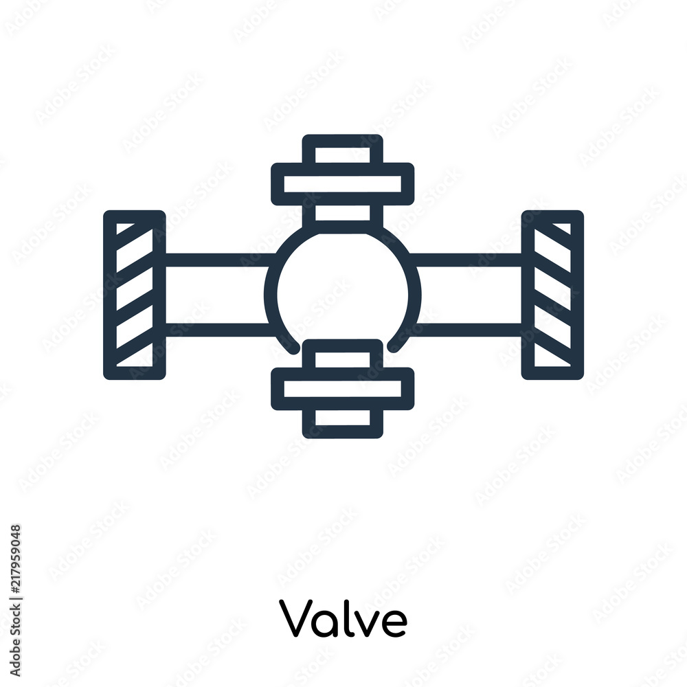 Obraz premium Valve icon vector isolated on white background, Valve sign , thin symbols or lined elements in outline style