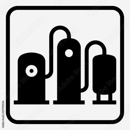 Glyph Refining industry pixel perfect vector icon