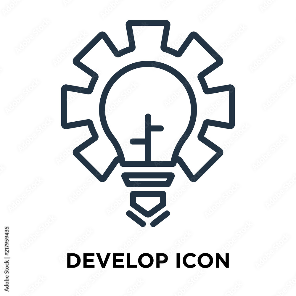 develop icon isolated on white background. Modern and editable develop ...