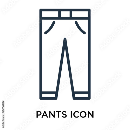 pants icon isolated on white background. Simple and editable pants icons. Modern icon vector illustration.