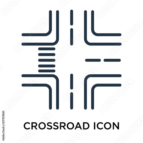 crossroad icon isolated on white background. Simple and editable crossroad icons. Modern icon vector illustration.