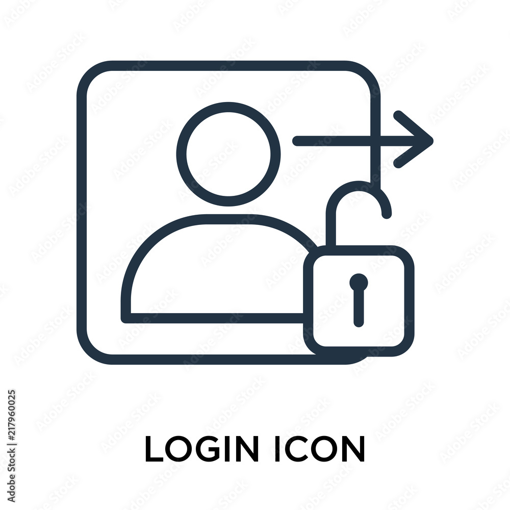 login icons isolated on white background. Modern and editable login ...