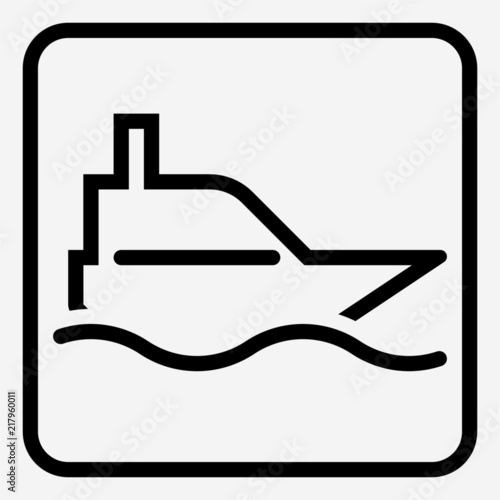 Outline Ship building pixel perfect vector icon