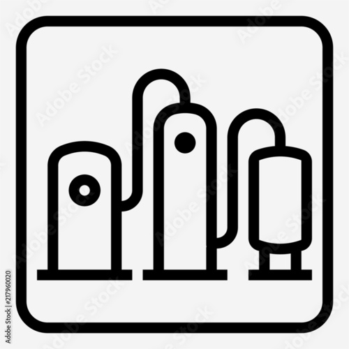 Outline Refining industry pixel perfect vector icon