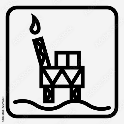 Outline Oil drilling industry pixel perfect vector icon