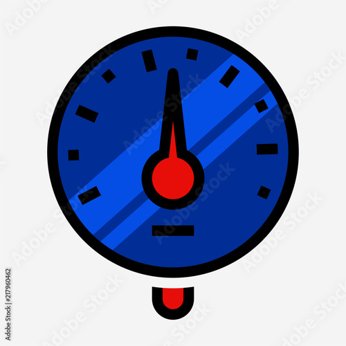 Coloured outline sphygmomanometer pixel perfect vector icon