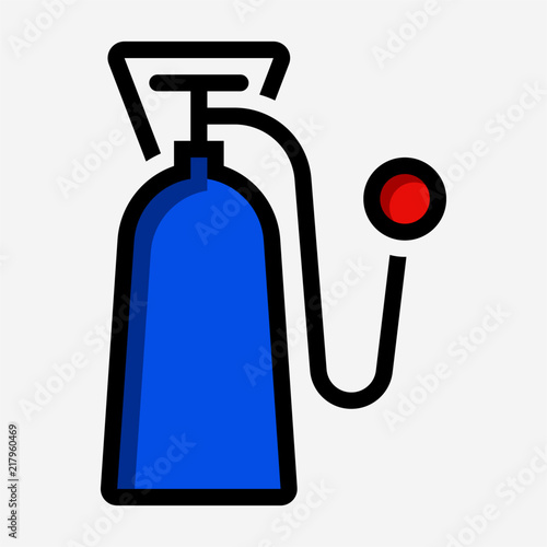 Coloured outline bottled oxygen pixel perfect vector icon