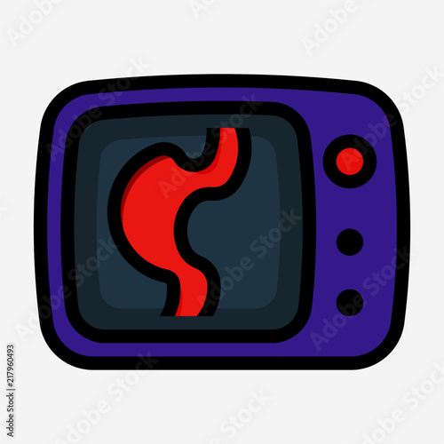 Coloured outline echography pixel perfect vector icon
