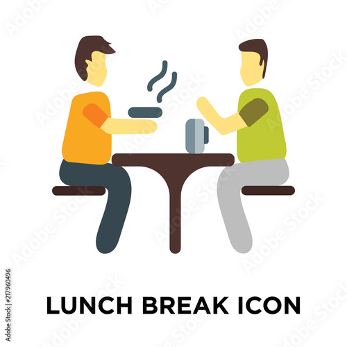 lunch break icon isolated on white background. Simple and editable lunch break icons. Modern icon vector illustration.