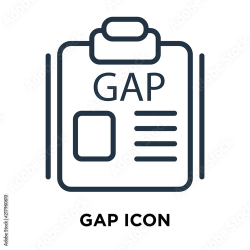gap icon isolated on white background. Modern and editable gap icon. Simple icons vector illustration.
